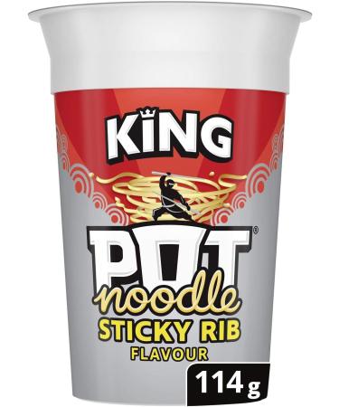 Pot Noodle King Sticky Rib 114g - Delicious Instant Noodle, Pack of 1 - Buy Online on GoSupps.com