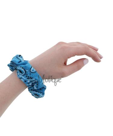 Light Blue Cotton Bandana Scrunchies - Set of 2 | Hair Bobbles - Buy Online on GoSupps.com