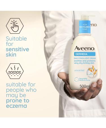 Aveeno Dermexa Daily Emollient Cream 500ml | Prebiotic Triple Oat & Ceramides - Buy Online on GoSupps.com