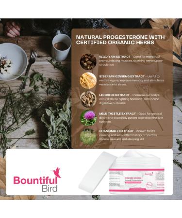 Bountiful Bird Natural Progesterone Cream - Hormone Balancing Herbs, 8 oz, Paraben & Soy Free - Buy Online on GoSupps.com