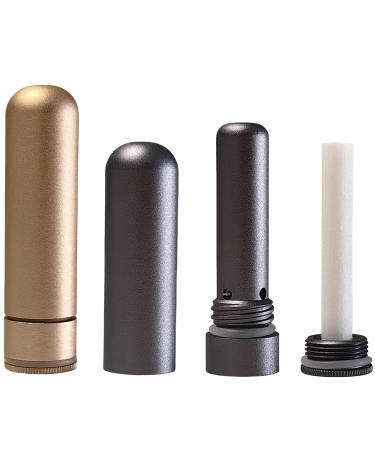 Metal Nasal inhalers for Essential Oils Refillable Aluminum Aromatherapy Inhaler Comes with 20 Cotton Wicks - for Aromatherapy (2+20 pc)