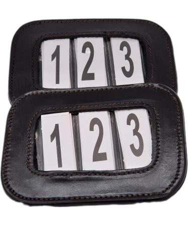 Buy Tysons Breeches Tournament Head Numbers Black & Brown Leather (2 Pieces) | High-Quality Equestrian Gear - Buy Online on GoSupps.com