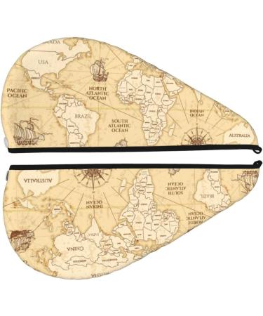 World Map Microfiber Hair Towel - Soft Super Absorbent Hair Wrap for Long Curly & Thick Hair | Quick Dry Coral Velvet Cap for Women - Buy Online on GoSupps.com