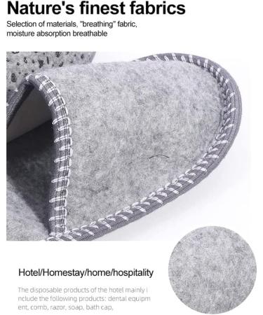 Fleece Felt Guest Slippers Set - 6 Pairs Non-Slip Washable Spa Slippers for Men | Ideal for Family & Hotel Travel - Buy Online on GoSupps.com