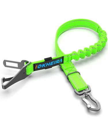 IOKHEIRA Dog Seat Belt Adjustable Dog Belt for Car with Universal Plug & Locking Bar Neon Green - Buy Online on GoSupps.com