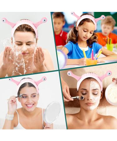 Snail Headband for Girls Women Lovely Coral Fleece Elastic Spa Hair Wrap with 2 Wristbands Creative Hair Band Accessories for Face Washing Makeup Removal Shower Skincare (Pink) - Buy Online on GoSupps.com