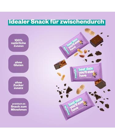 Buy Treatfuls Dark Bio-Erdnuss-Schoko Riegel Vegan Gluten-Free 100% Natural 20 x 40g | International Shipping Available - Buy Online on GoSupps.com