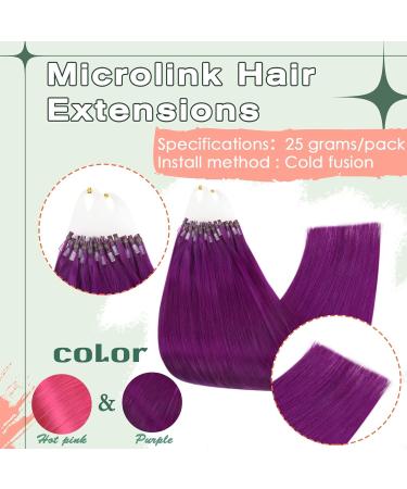 Buy Ugeat Purple Microring Extensions - Real Hair 60cm Smooth Colorful Micro Extensions - Buy Online on GoSupps.com