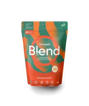 Orangefit Vegan Protein Blend - Vanilla - 5g BCAAs - 3 plant-based protein sources With Turmeric - 750g (30 shakes)