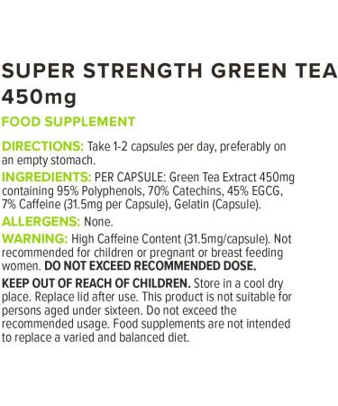 Bulk Super Strength Green Tea Capsules 450 mg Pack of 90 Packaging May Vary 90 count (Pack of 1) - Buy Online on GoSupps.com