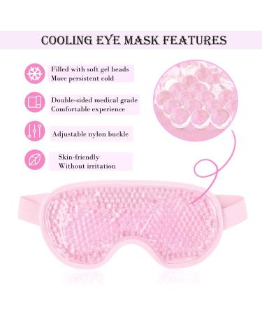 Cooling Eye Mask with Gel Bead Reusable Hot Cold Gel Eye Mask for Puffy Eyes Dark Circles Bags Dry Eyes Migraine Relief Headache Stress Relief Insomnia Sinus Pain (Pink) - Buy Online on GoSupps.com