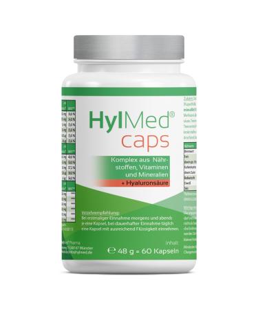 Hylmed HA Caps Hyaluron multi-complex made of high-dose hyaluronic acid collagen and 15 other nutrients minerals and vitamins for up to 60 days as a contribution to receiving normal skin and bones 3: cap 60 pieces.