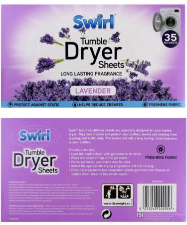 Swirl 3 pack Tumble Dryer Sheets - 35 Lavender - 35 Tropical - 35 Spring - Total 105 Sheets + 2 Wool Dryer Balls - All you need Kit - Buy Online on GoSupps.com