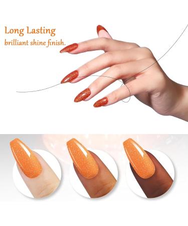 Glitter Nail Polish - Orange Pearl Nail Polish - Shimmer Holographic Mermaid Nail Polish - Pearlescent Shell Glitter Orange Nail Varnish - Quick Dry Glimmer Nail Art Varnish All Seasons Nail Polish - Buy Online on GoSupps.com