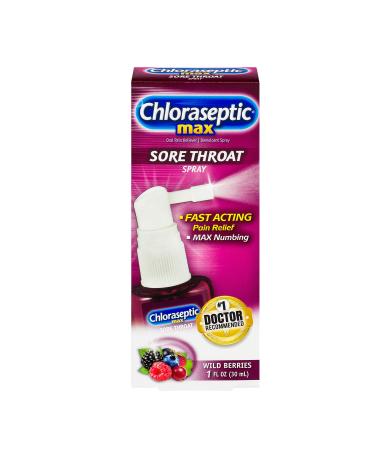 Chloraseptic Max Strength Sore Throat Spray Wild Berries Flavor 1.0 fl oz