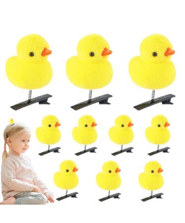 1/4 Duck Hair Clip - Yellow Duck Hairpin Cartoon Plush Hairpin | Soft Yellow Duck Animal Hair Clips Fun Hair Plush Hairpin Set Cartoon Duck Animal Headwear for Kids Women 2.56inches Yellow