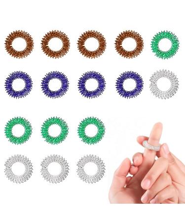 16-Piece Acupressure Ring Set for Stress Relief & Finger Massage | Perfect for Adults & Kids - Buy Online on GoSupps.com