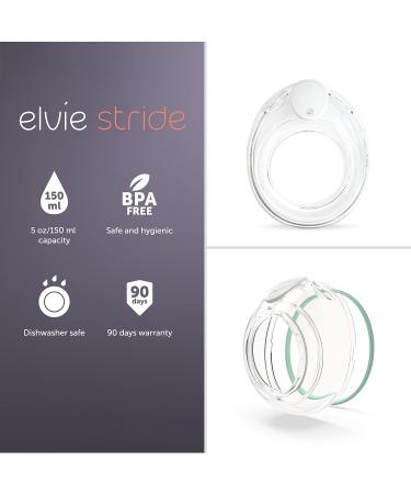 Elvie Stride 5oz Breast Pump Cups - 2 Pack, BPA-Free Silicone, Dishwasher Safe - Buy Online on GoSupps.com