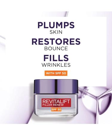 L'Oreal Paris Revitalift Filler + Hyaluronic Acid Anti-Wrinkle Day Cream SPF 50 50ml - Pack of 1 - Buy Online on GoSupps.com