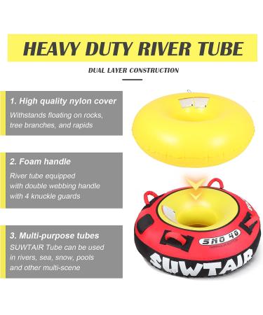 SUWTAIR Heavy Duty River Tube with Premium Nylon Cover - Commercial Grade Inflatable Rafting Tube for Adults - Buy Online on GoSupps.com