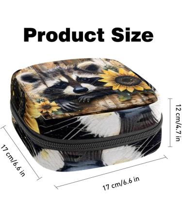 MuooouM Portable Storage Bag for Women - Cat & Sunflower Motif | Menstruation Cup & Bandages Organizer | Stylish & Functional for Teens & Girls - Buy Online on GoSupps.com
