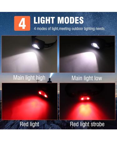 Hosonic LED Headlamp - Waterproof Red & White Light 4 Modes AAA Battery Perfect for Camping Running & Fishing - Ideal for Adults & Children - Buy Online on GoSupps.com