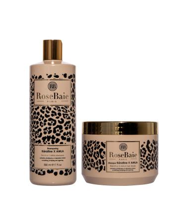 Rosebaie Keratin & Amla Box Set (Shampoo 500 ml + mask 500 ml) + 1 Free Random Color Scrunchie