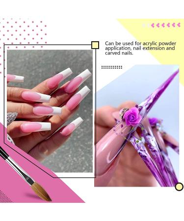 Saviland 5pcs Acrylic Nail Brush Set | Professional Size 4/6/8/10/12 Brushes for Acrylic Powder Application, Nail Extension, and Carving | Wood Handle Nail Art Tools - Buy Online on GoSupps.com