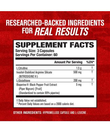 Jacked Factory N.O. XT Nitric Oxide Supplement with Nitrosigine L Arginine & L Citrulline for Muscle Growth Pumps Vascularity & Energy - Extra Strength Pre Workout Muscle Builder - 270 Veggie Pills - Buy Online on GoSupps.com