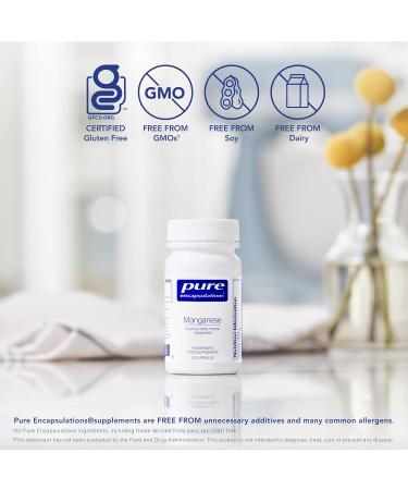 Pure Encapsulations Manganese 8mg - Bioavailable Trace Mineral Supplement - 60 Veg Caps - Buy Online on GoSupps.com