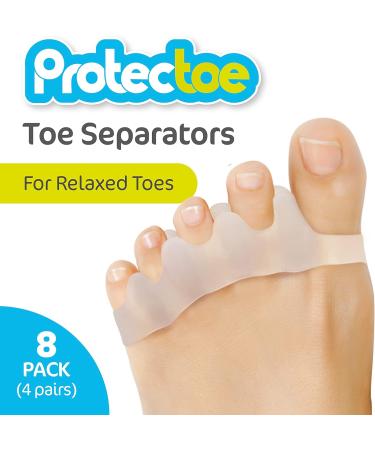 Protectoe Gel Toe Separators - Set of 8 for Overlapping Toes | Toe Spacers & Spreaders - Buy Online on GoSupps.com