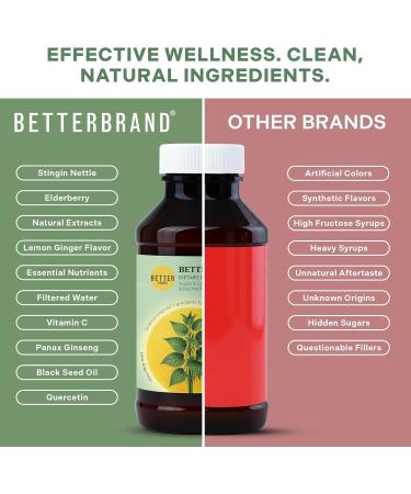 Betterbrand BetterAM Daytime Wellness Syrup Natural Non-Drowsy Support for Immune, Sinus, Energy & Respiratory Health with Elderberry, Quercetin, Cordyceps & Ginseng - Buy Online on GoSupps.com