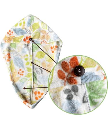 Udebe Microfiber Hair Towel for Women - Super Absorbent Shower Hood & Bath Cap Set (2 Pieces: Leopard + Leaves) - Fast International Shipping - Buy Online on GoSupps.com