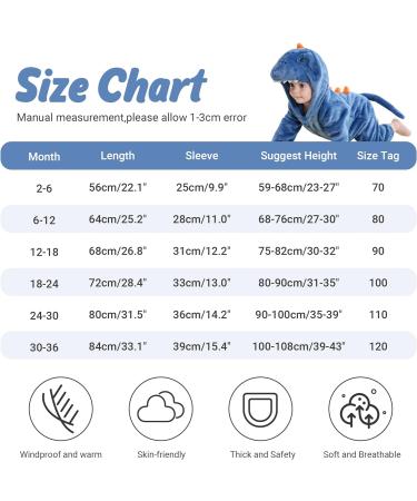 COOKY.D Unisex Winter Hooded Romper Jumpsuit 2-36 Months - Blue (24-30 Months) - Buy Online on GoSupps.com