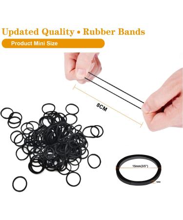 500pcs Black Elastic Hair Bands with Box - Small Hair Rubber Bands for Women, Kids, Braids, Beard - Soft Mini Elastics Ties - Buy Online on GoSupps.com
