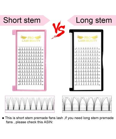5D-C-0.07-10mm Short Stem Premade Fan Eyelash Extensions - Russian Volume Lashes 0.07 0.10 - 10mm Length - Buy Online on GoSupps.com