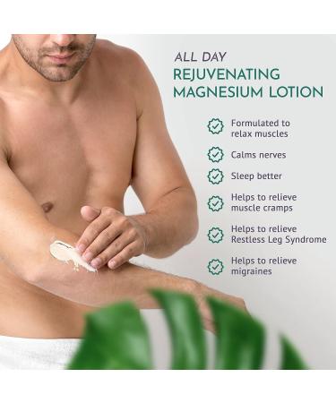 OM Botanical Magnesium Lotion - Rejuvenating Cream for Body & Feet | Hydrating Pain Relief & Muscle Tension Butter | Natural Body Lotion for Women & Men - 150mL - Buy Online on GoSupps.com