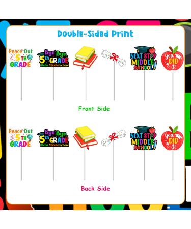 Fangleland 24 Pieces 5th Grade Graduate Cupcake Toppers 2024- Bye Bye 5th Grade Hello Middle School Graduation Decorations for Boys and Girls Next Stop Middle School Graduation Party Supplies - Buy Online on GoSupps.com