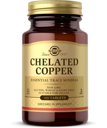 SOLGAR Chelated Copper Essential Trace Mineral - 100 Tablets
