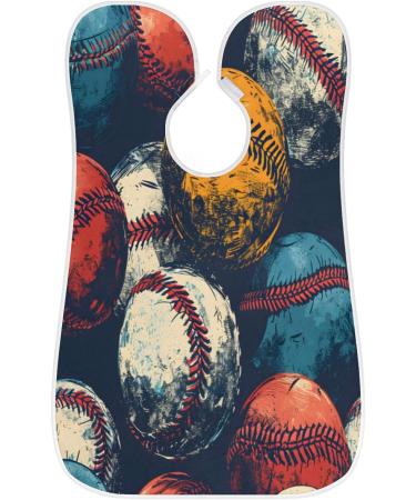 Colored Baseballs Beard Bib Apron - Men's Beard Hair Catcher | Perfect Gift for Father's Day Anniversary & Christmas - 2 Suction Cups Included - Buy Online on GoSupps.com