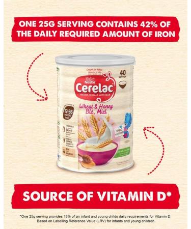Nestle Cerelac Honey & Wheat with Milk Infant Cereal 1kg - 12 Months+, Pack of 1 - Buy Online on GoSupps.com