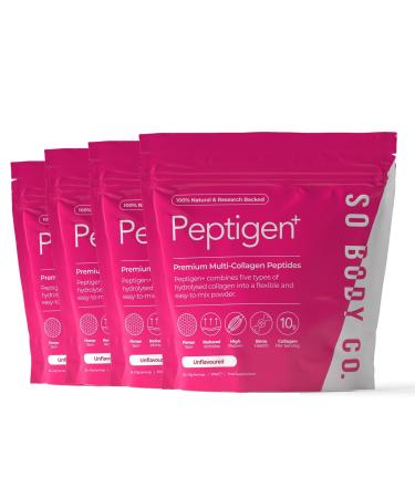 SoBodyCo Premium Collagen Supplements for Women & Men 5 Types of Collagen Powder Peptigen Collagen Peptides Marine Collagen Hydrolysate Powder Multi-Collagen 120 Days Supply Peptigen 4