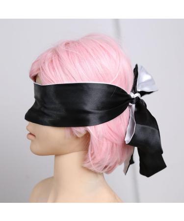 Luxury Black Satin Eye Mask - Silk Blindfold for Sleep | 59 Inch Eye Sleeping Mask - Buy Online on GoSupps.com