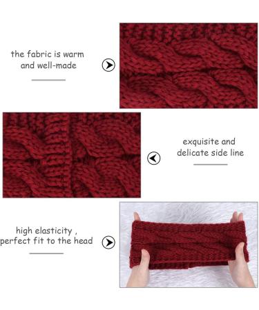 Winter Knitted Headband - Women's Chunky Crochet Ear Warmer Hair Band in Red UK - Buy Online on GoSupps.com