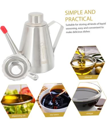 Zerodeko 2pcs Stainless Steel Oil Pot Stainless Steel Container Kitchen Sauce Bottle Oil Container Practical Oil Dispenser Grease Filter Olive Oil Dispenser Bottle Seasoning Washable 16x14cmx2pcs Silverx2pcs - Buy Online on GoSupps.com