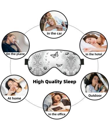 Buy Butterfly Daisy Print Unisex Sleep Eye Mask | Soft Comfort Eye Shade for Travel Yoga & Shift Work - International Shipping Available - Buy Online on GoSupps.com