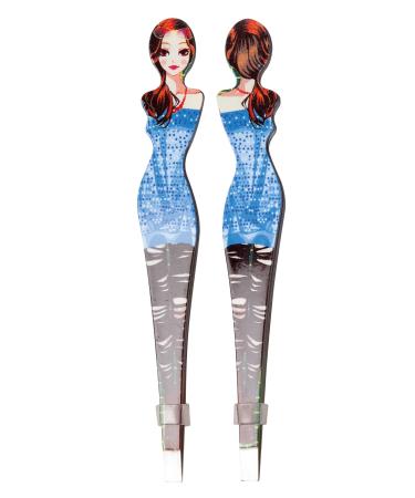 TITANIA tweezers "Doll" straight rustproof approx. 9.5 cm 2 different designs on skin card 1 pack (1 x 19 g)