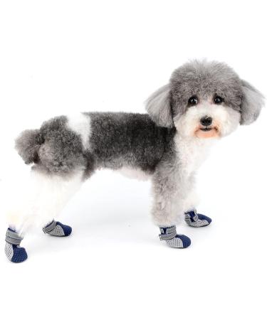 Zunea Dog Shoes - Slipproof Paw Protection for Small Dogs | Adjustable Reflective Soft & Breathable | Summer Heat-Resistant Blue (4 Pack) - Buy Online on GoSupps.com