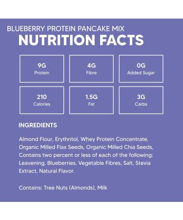 Flourish Keto Pancake & Waffle Mix | Low Carb Gluten-Free High Protein No Added Sugar - Blueberry 10oz - Buy Online on GoSupps.com