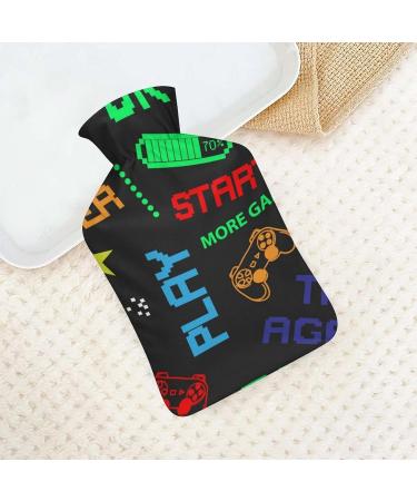 Colorful Game Hot Water Bottle with Plush Cover | Hand Warmer for Adults & Kids | 26.5x15.3cm - Ideal for Comfort and Warmth - Buy Online on GoSupps.com